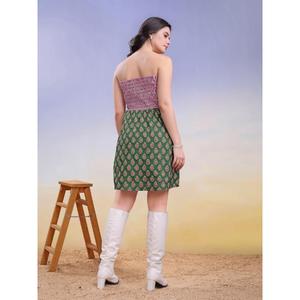 เดรสลำลองแขนกุดเปิดไหล่ลาย Paisley - Product Image 4