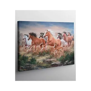 Impression sur toile : Herde de chevaux au galop avec jeunes chevaux - Product Image 6