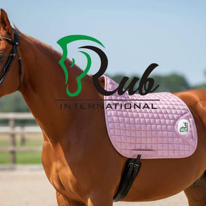 Tapis de selle équestre matelassé en coton rose pailleté de qualité supérieure, absorption des chocs, logo personnalisé, pour l'équitation - Product Image 3