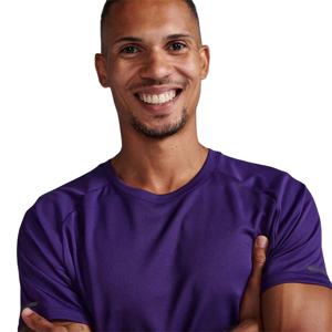 Top de entrenamiento atlético de secado rápido: camiseta morada de manga larga sin costuras para hombre en tela de poliéster - Product Image 5