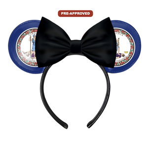 Custom Factory Order Headband-Made-to-Order Concept <b>Mouse</b> Ears with Virginia State Flag Design Pre-Approval Required - Product Image 1