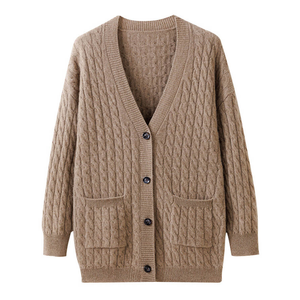 Automne et hiver 2024 arrivée nouvelle laine/acrylique tricoté femmes pull à col haut pour chaleur couleur bloqué pull à manches longues - Product Image 6