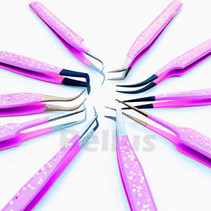 Coffret cadeau pince à cils personnalisé outils enduits de paillettes avec embouts en fibre emballage de marque privée pour extensions de cils - Product Image 1