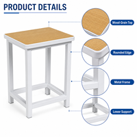 Tabourets en bois industriels pour la cuisine, les restaurants, les cafés, les bureaux, chaise en métal avec siège en bois, utilisation au bureau