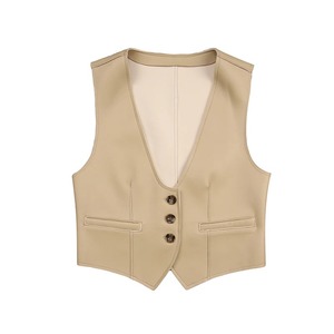 Leather <b>Canvas</b> Winter Short <b>Tops</b> for Men 2024 Fashion Deep V-neck Gilet Casual <b>Black</b> Vest Streetwear Sleeveless Jacket - Product Image 3