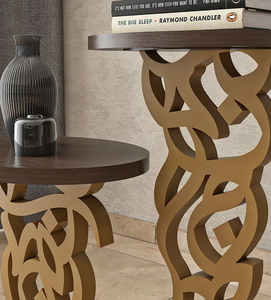 Bàn Cạnh Caligraffiti Bàn Cạnh Tròn Mdf Kim Loại Thiết Kế Thanh Lịch Bàn Cà Phê Cho Phòng Khách Đồ Nội Thất Giỏ Đựng Đồ - Product Image 4