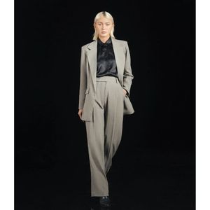 Petrichor femmes été haute couture Blazer col en v décontracté Polyester costume simple bouton fermeture tissé non tissé laine tissu - Product Image 2