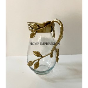 Nuevo patrón, llegada, aspecto llamativo, colección de arte Vintage, vidrio transparente hecho con Base chapada en oro y jarra de vino con mango - Product Image 4