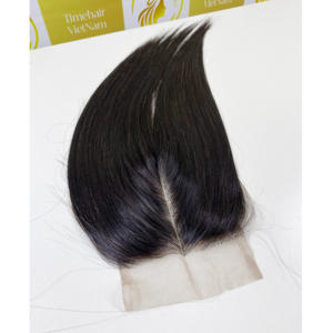 Racine foncée transparente Bonestraight Frontal HD Dentelle Fermeture Haute Qualité Vietnamien Trame Machine Double Trame pour Perruques Toupets - Product Image 2