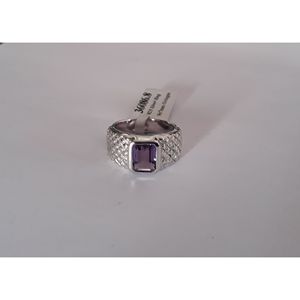 Shah Gems Women's Natural Amethyst <b>Ring</b> in 925 Sterling <b>Silver</b> Fashionable Bezel Setting Inlay <b>Ring</b> Accessories for Gifts - Product Image 5