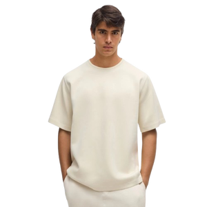 Camisetas personalizadas para hombre Color sólido Oversized 100% algodón Peso pesado 300gsm 100% algodón Camiseta para hombre suelta fit impresa - Product Image 1
