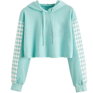 Best Selling Women's Hooded Crop <b>Top</b> Hoodies High Quality 100% Cotton Eco-Friendly Lightweight Casual <b>Winter</b> Wear Front - Product Image 1