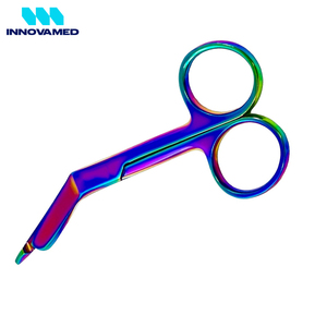 Ciseaux à pansements manuels multicolores arc-en-ciel de 3,5 cm, renouvelables, certifiés ISO13485, chirurgicaux hospitaliers INNOVAMED - Product Image 3