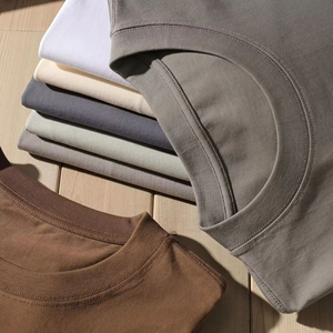 เสื้อยืดซักได้สำหรับผู้ชายเสื้อยืดผ้าฝ้าย100% 250gsm โอเวอร์ไซส์ - Product Image 2