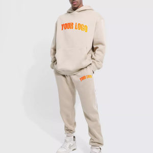 Men's 450 GSM Thick <b>Warm</b> Sweatpants Hoodie Set Customizable 2025 <b>Top</b> Selling Oversized Loose Fit Tracksuits Collared with Hood - Product Image 4