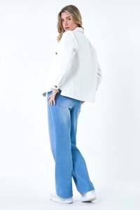 Chaquetas vaqueras de manga larga básicas de moda de color sólido, chaqueta de camionero ajustada con botones y bolsillos - Product Image 2