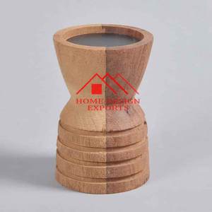 Vente chaude Table En Bois Bougeoirs pour Table De Mariage Centres De Table Décor Vintage Rustique Acacia Bois Bougie Pilier Titulaire - Product Image 3