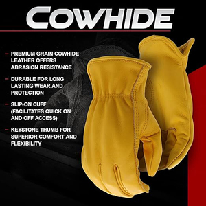 ถุงมือขับรถหนังวัวเกรดพรีเมี่ยมทนทานสำหรับผู้ชาย, ทนทานต่อการขัดถู - Product Image 5