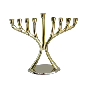 Metal Menorah <b>Candle</b> Holder Jewish Menorah <b>Candle</b> <b>Stand</b> in Silver and Gold Color Use in Light Decoration Menorah by decor impex - Product Image 2