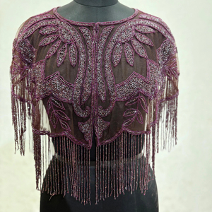 Nouveau design fait à la main poncho pour femmes haut élégant moderne paillettes perlées hauts de soirée pour les filles décontracté hiver automne porter - Product Image 1