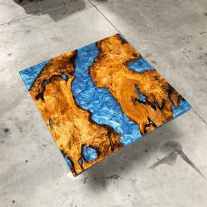 Mesa de Centro de Resina Epoxi de Lujo Hecha a Mano, Mesa de Oficina Moderna, Muebles de Madera Cuadrados, Diseño Personalizado, Precio al por Mayor en India - Product Image 5