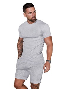 Ropa deportiva para correr para hombre, conjunto doble, camiseta de manga corta transpirable, conjunto de camisa y pantalones cortos de algodón, el mejor precio al por mayor - Product Image 2