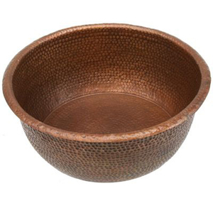 Bol en cuivre de forme ronde fabriqué à la main de qualité supérieure avec finition martelée pour une utilisation en cuisine pour l'exportation mondiale - Product Image 3