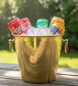 Fabricant de confiance, seau à glace en laiton au fini artistique pour un style de bar décoratif, ajoutant une profondeur visuelle et une sensation de luxe - Product Image 1