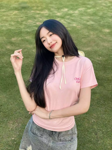 ODM OEM Adolescentes Tallas grandes Camisetas de gofres para mujeres Camiseta de bebé de gran tamaño Bordado de longitud corta Transpirable Tela ecológica - Product Image 6