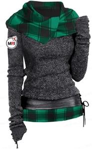 Vente en gros Streetwear décontracté d'hiver pour femmes sweat à capuche tricoté à épaules tombantes sweat à capuche avec ceinture à lacets haut pull avec col à capuche - Product Image 3