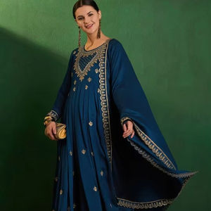 ชุดเสื้อกางเกงผ้าชิโน่ผ้าวิสคอสสำหรับผู้หญิงผ้าชิโน่ปักลายและคาลิดใส่ทำงานพร้อมผ้าคลุมไหล่ - Product Image 3