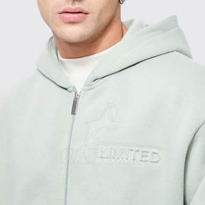 Sudaderas holgadas informales de algodón 100% para hombre, diseño liso transpirable con bolsillo, logotipo personalizable para invierno - Product Image 5