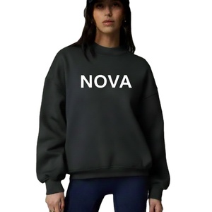 Haut décontracté d'hiver pour femme, confortable, surdimensionné, à manches longues, en polaire tricotée, col montant, coupe décontractée, style minimaliste, pour le quotidien - Product Image 1