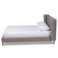 Lit Moderne CPOTOY en Bois de Teck Massif avec Revêtement en Mousse, Extensible et Écologique, pour Chambre à Coucher (Tailles King & Queen)