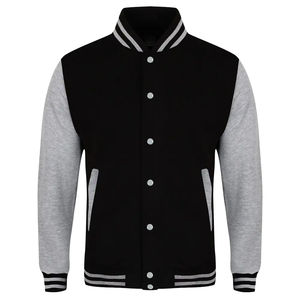 Chaqueta universitaria personalizada al por mayor, chaleco de béisbol de lana para invierno, chaqueta universitaria de punto con cuello levantado de tela satinada, OEM, 2025 - Product Image 4