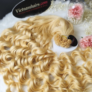 Extensiones de cabello con puntas en V hechas en Vietnam, cabello humano 100% virgen vietnamita, estilo ondulado de alta calidad, precio al por mayor más vendido - Product Image 1