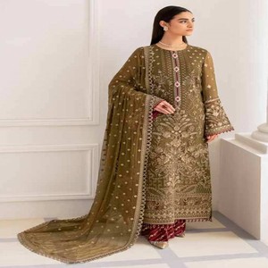 Trajes de gasa de alta calidad súper lujosos para adultos Ropa tradicional de boda india y pakistaní con estilo - Product Image 6