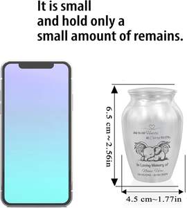 Mini urnas personalizadas, recuerdo conmemorativo decorativo de acero inoxidable con urnas conmemorativas de elefante bebé para bebé, urna personalizada - Product Image 3