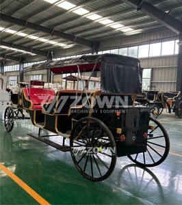 Carruaje de caballos turístico eléctrico 4 ruedas Color personalizado Boda Carruaje real para 4-6 personas Estilo europeo - Product Image 6