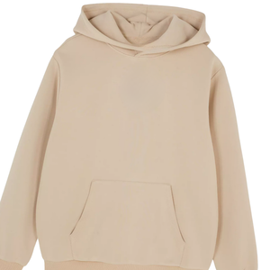 Venta al por mayor hombres Beige pulóver con capucha liso sudadera suave algodón polar con capucha Jumper Streetwear Casual cálido invierno moda desgaste - Product Image 4