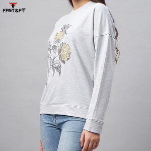 Alta calidad 100% algodón casual streetwear Drop Shoulder figuras transpirable ecológico sudaderas de punto mujeres sudadera - Product Image 3