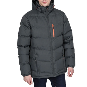 Winter <b>Warm</b> Men's Quilted Puffer <b>Jacket</b> with Hood <b>Waterproof</b> Windproof Breathable Material Customizable Options for Outdoor Use - Product Image 1