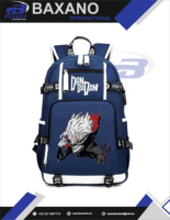 Sac à dos de jeu de style anime, grande capacité, imperméable, en polyester, décontracté, avec fermeture éclair, pour l'école, les voyages, ordinateur portable, pour adolescents, tendance