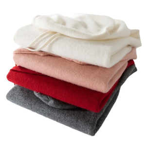 Sweat à capuche en cachemire pour femmes automne hiver pull à bord complet chaud tricot ample ODM approvisionnement avant Logo lavé à l'acide imprimé - Product Image 5