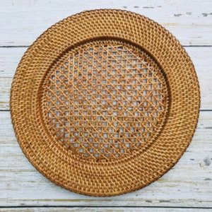 Durable Handmade Rattan Placemats Wholesale Rustic Natural Charger Plates for Table Setting Cafe Hotel Resort Use - Product Image 2