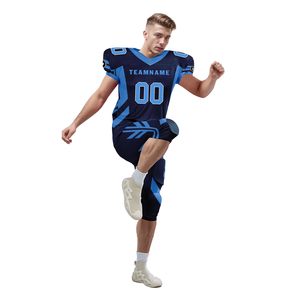 Uniforme de football américain de haute qualité respirant de couleur bleue pour adultes - Qualité supérieure, design tendance - Product Image 5