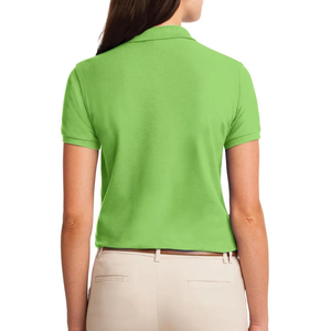 Polos de mujer de Color personalizado teñido liso, ropa informal cómoda y transpirable para adultos, camiseta Polo de manga corta para entrenamiento para mujer - Product Image 2