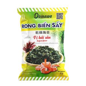 Snack croustillant aromatisé au saumon d'Okinawa biologique aux algues 100% sac de 12g de haute qualité naturel du Vietnam - Product Image 5