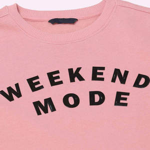 Haute qualité femmes col rond sweat coton polaire imprimé Technique tissu éponge brodé décontracté pour l'hiver - Product Image 3