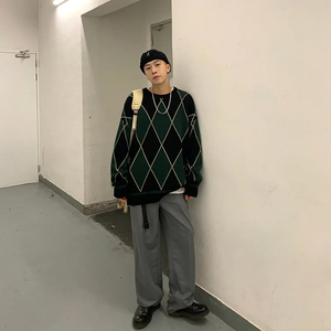 Automne hiver hommes 100% coton pull pull Style classique grand câble tricot respirant Slim Fit rayé tricoté Anti-rétrécissement - Product Image 2